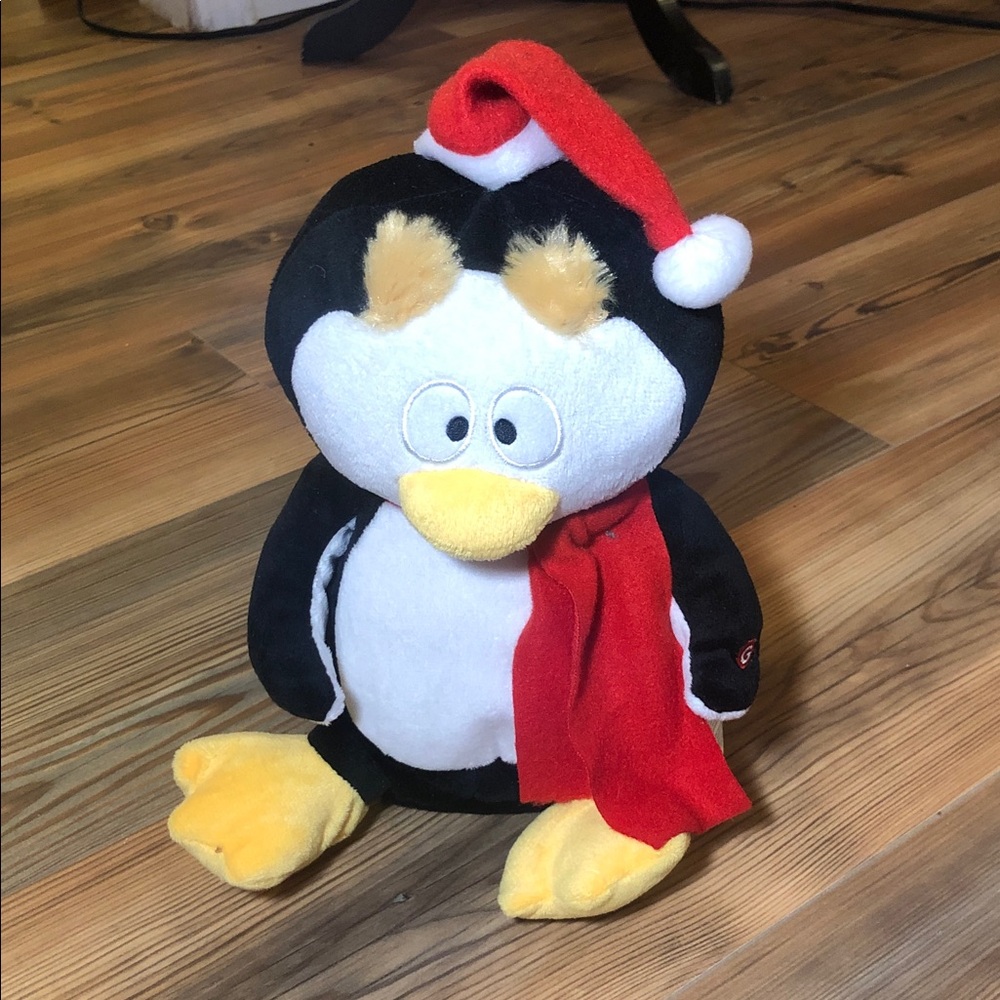 Gemmy Animated Penguin Christmas Plush animation plays Tutti Fruity